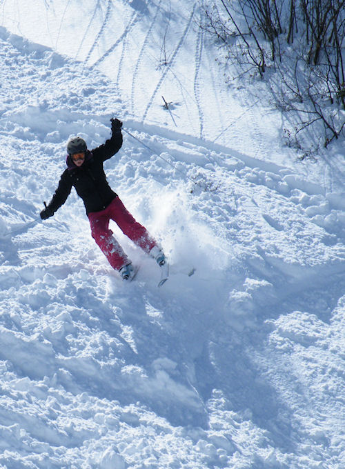 Powder skiing in April