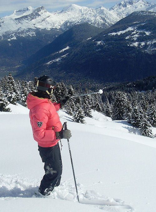 Powder skiing Megeve