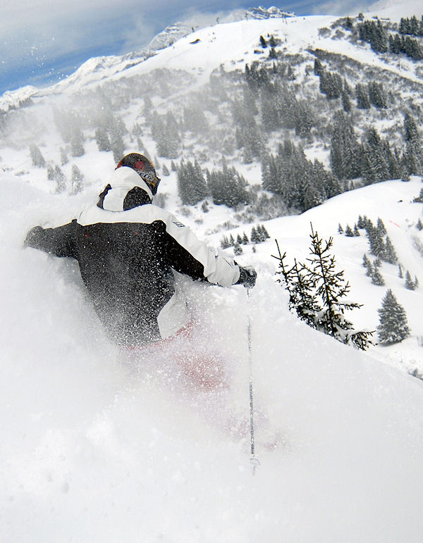 Powder skiing Megeve